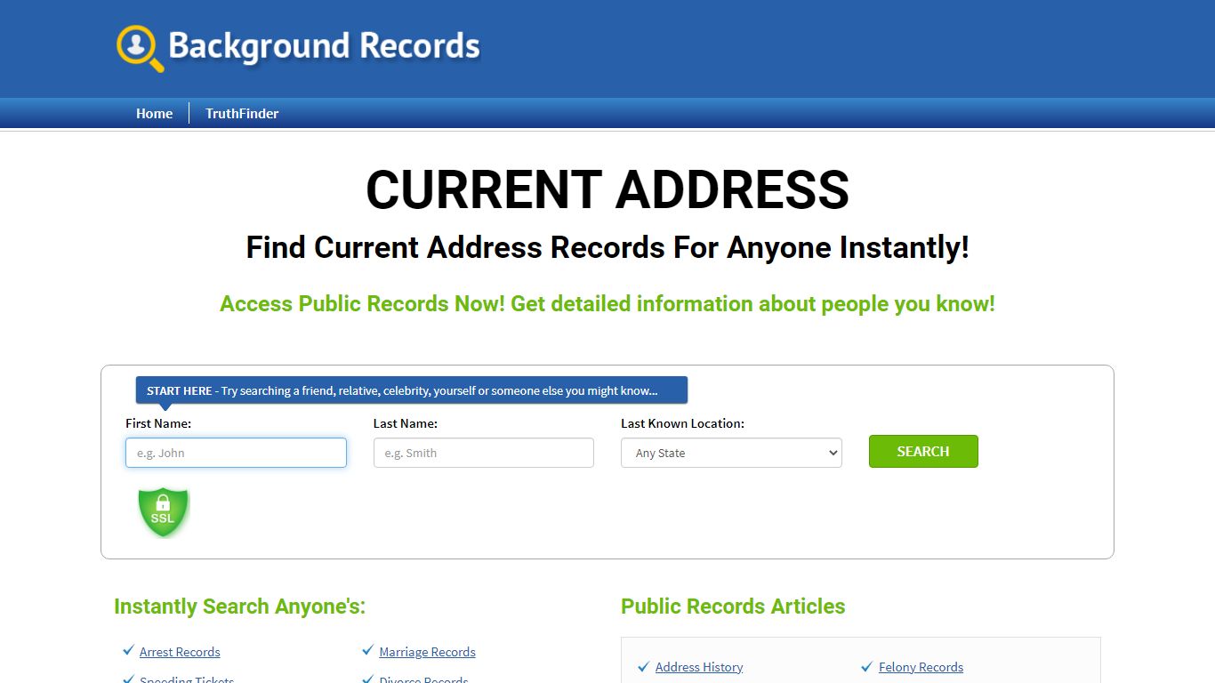 Find Current Address For Anyone - Background Records